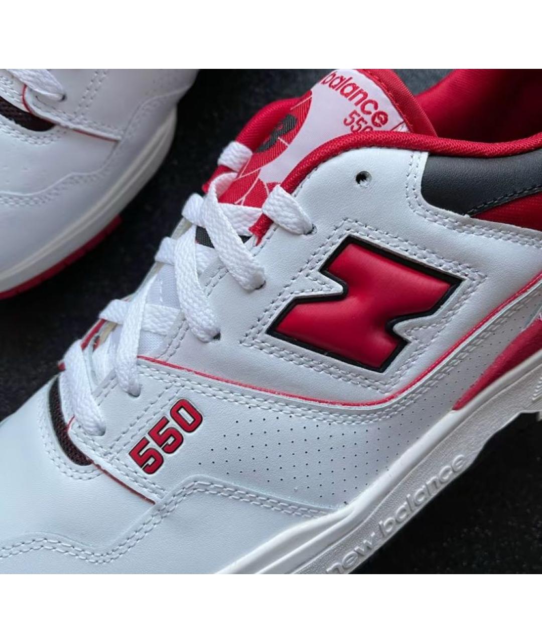 NEW BALANCE Красные кожаные низкие кроссовки / кеды, фото 6