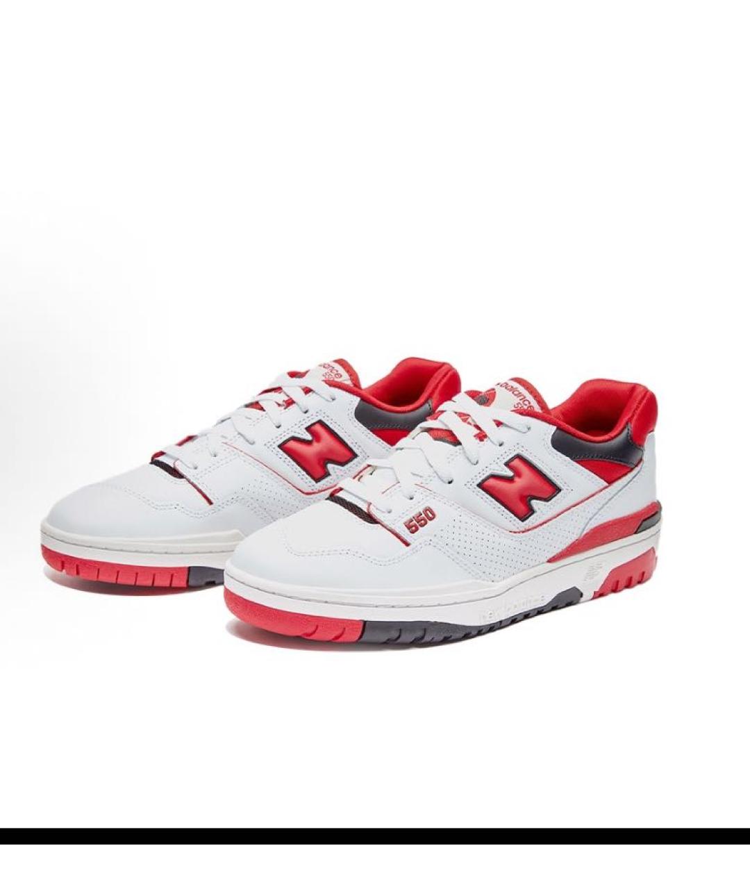 NEW BALANCE Красные кожаные низкие кроссовки / кеды, фото 2