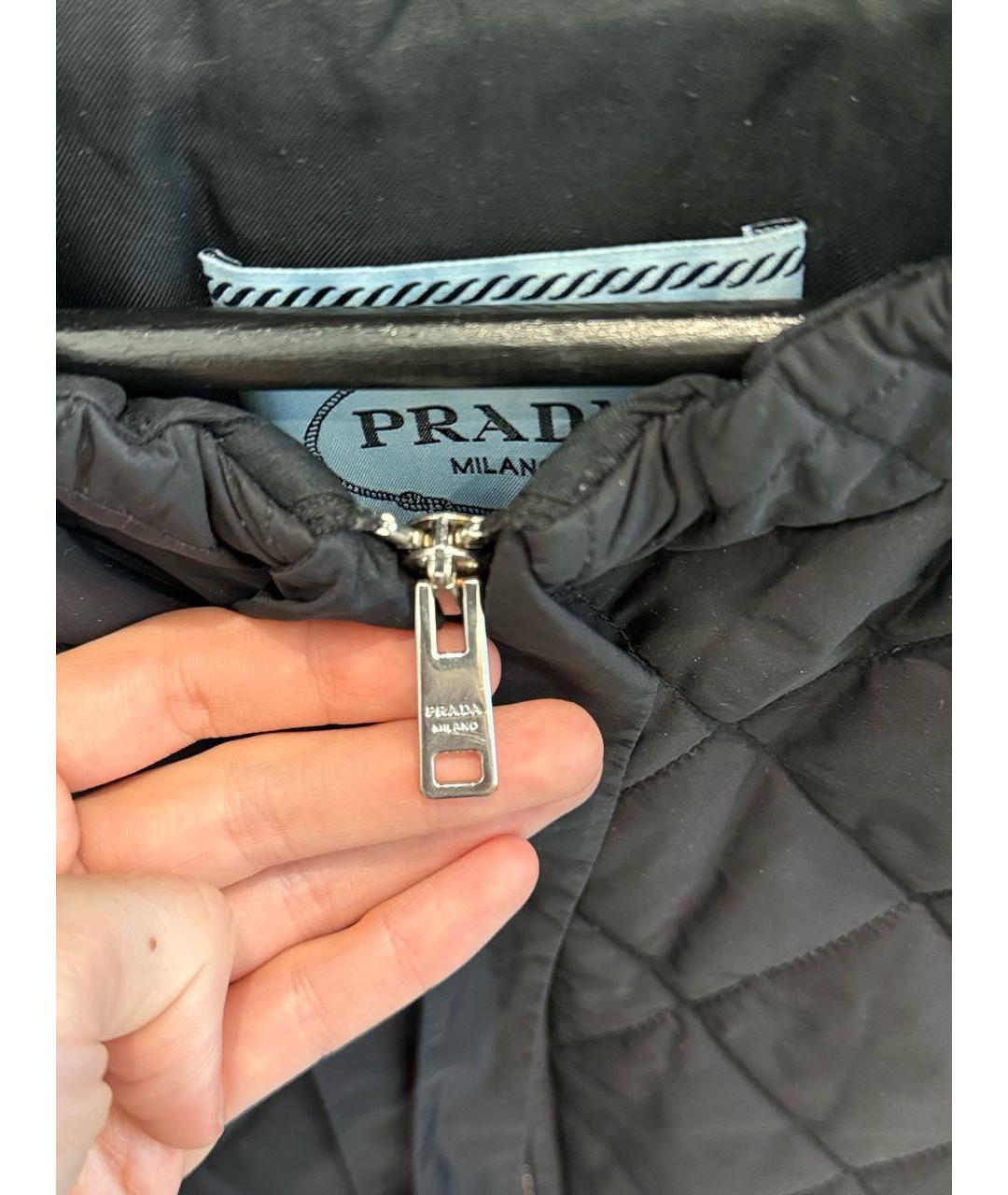 PRADA Черное полиэстеровое пальто, фото 5