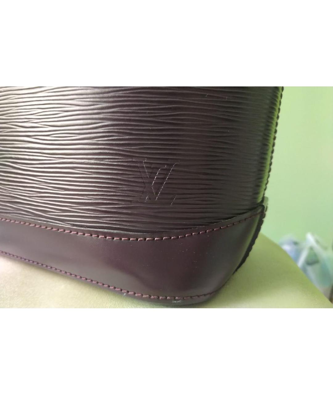 LOUIS VUITTON Фиолетовая кожаная сумка с короткими ручками, фото 8