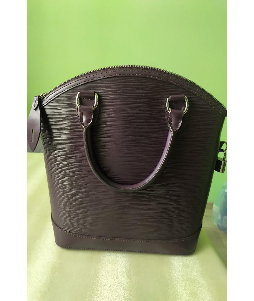 LOUIS VUITTON Фиолетовая кожаная сумка с короткими ручками, фото 10