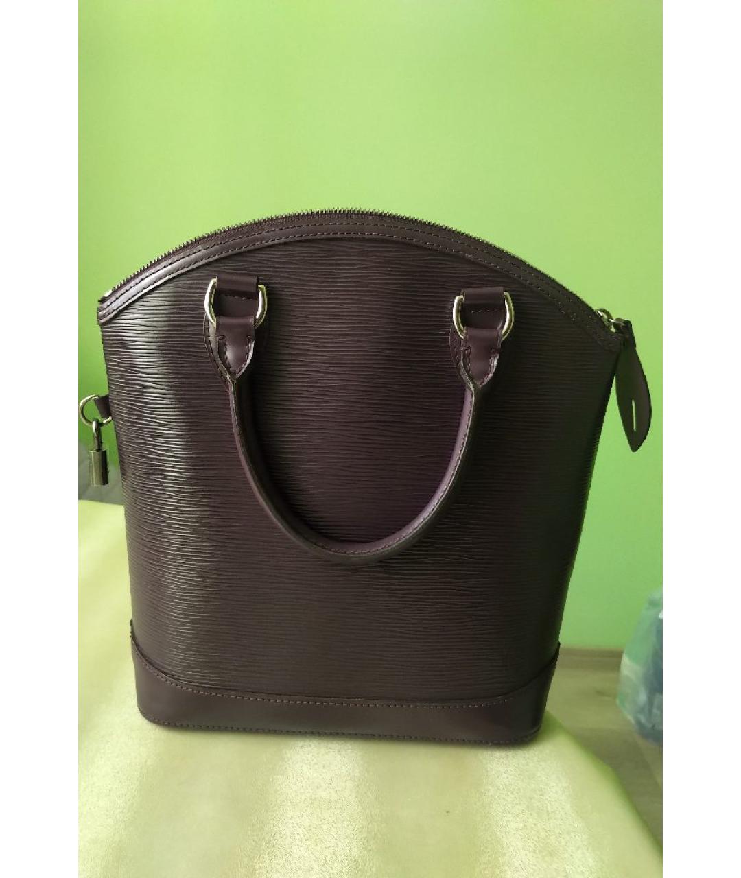 LOUIS VUITTON Фиолетовая кожаная сумка с короткими ручками, фото 2