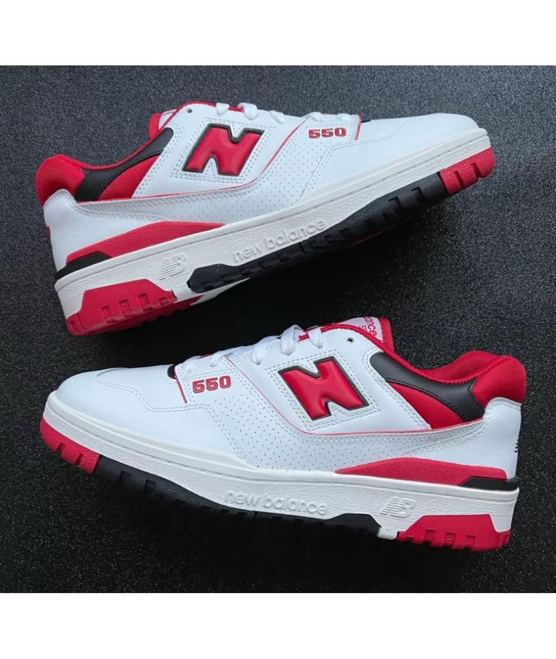 NEW BALANCE Красные кожаные низкие кроссовки / кеды, фото 4
