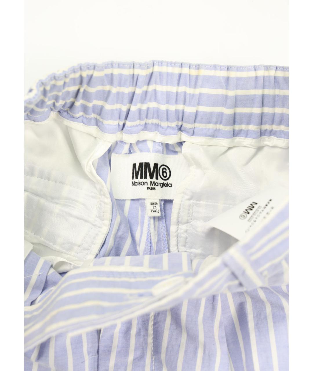 MM6 MAISON MARGIELA Синие хлопковые прямые брюки, фото 3