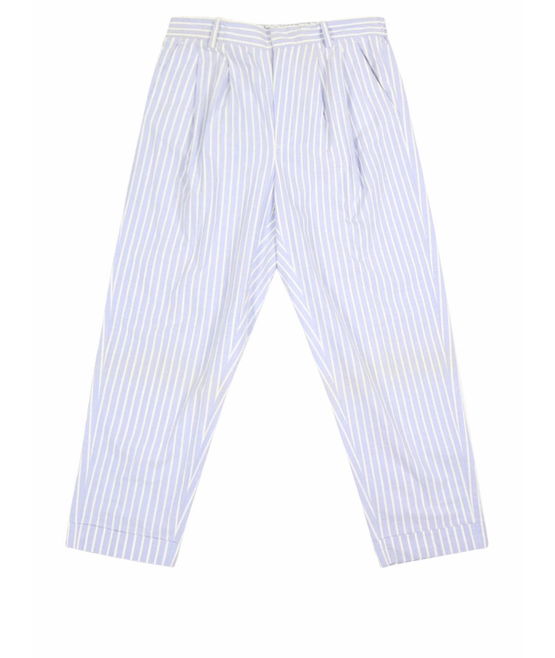 MM6 MAISON MARGIELA Синие хлопковые прямые брюки, фото 1