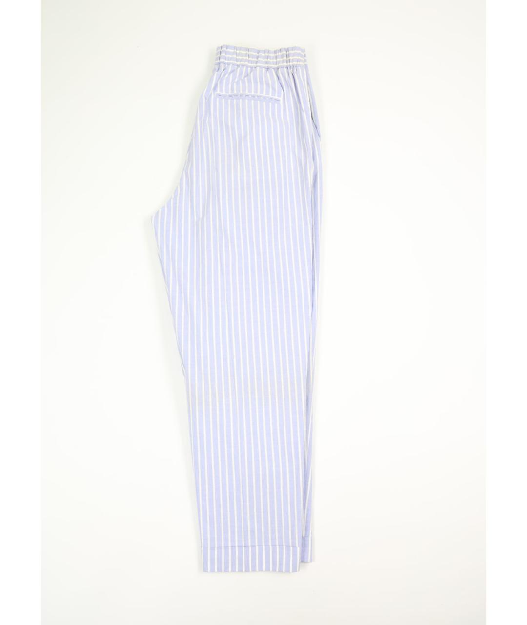 MM6 MAISON MARGIELA Синие хлопковые прямые брюки, фото 2