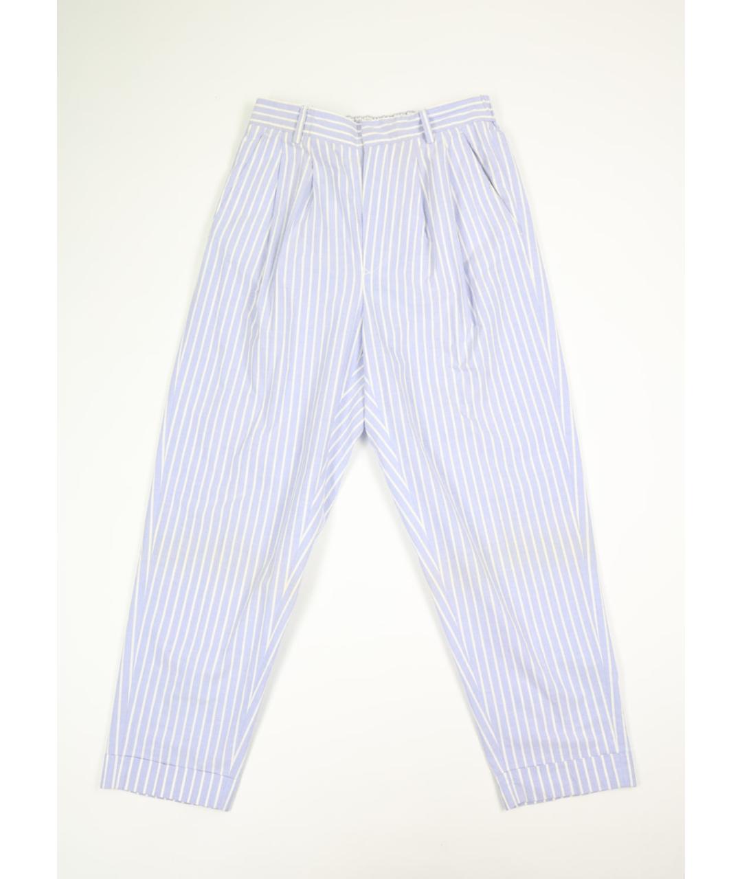 MM6 MAISON MARGIELA Синие хлопковые прямые брюки, фото 5