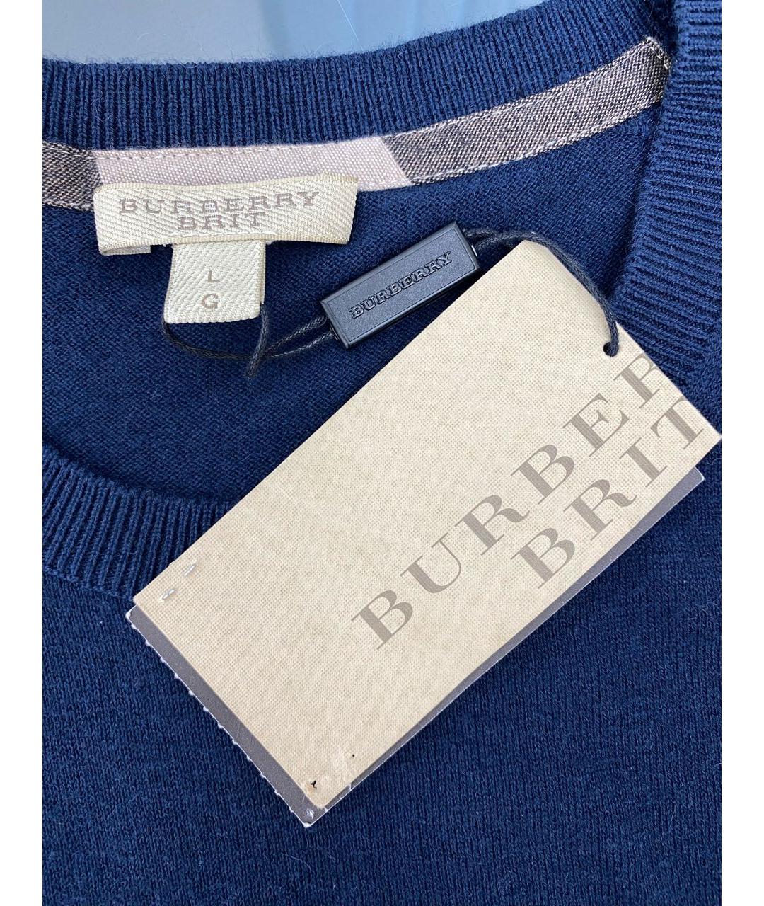 BURBERRY BRIT Темно-синий кашемировый джемпер / свитер, фото 4