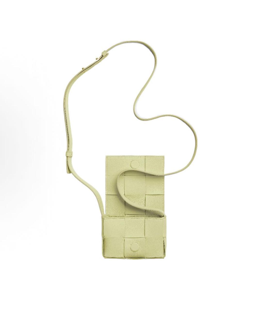 BOTTEGA VENETA Желтая кожаная сумка через плечо, фото 3