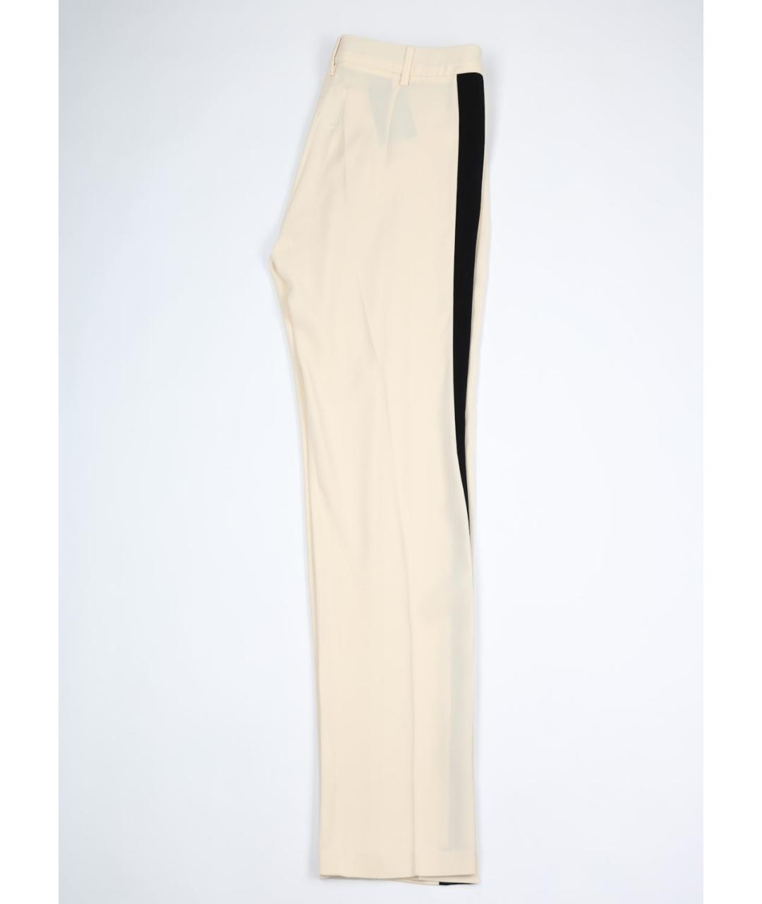 MAX MARA STUDIO Бежевые полиэстеровые прямые брюки, фото 2