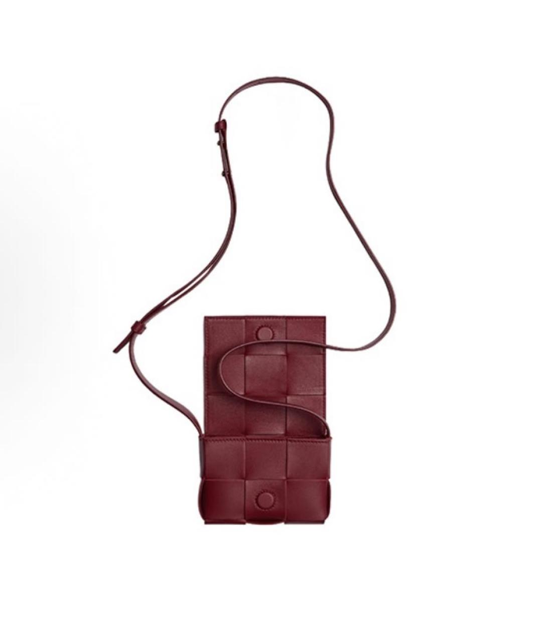 BOTTEGA VENETA Бордовая кожаная сумка через плечо, фото 4