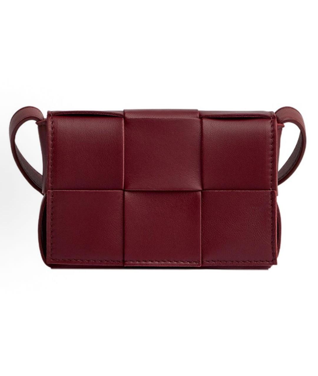 BOTTEGA VENETA Бордовая кожаная сумка через плечо, фото 6
