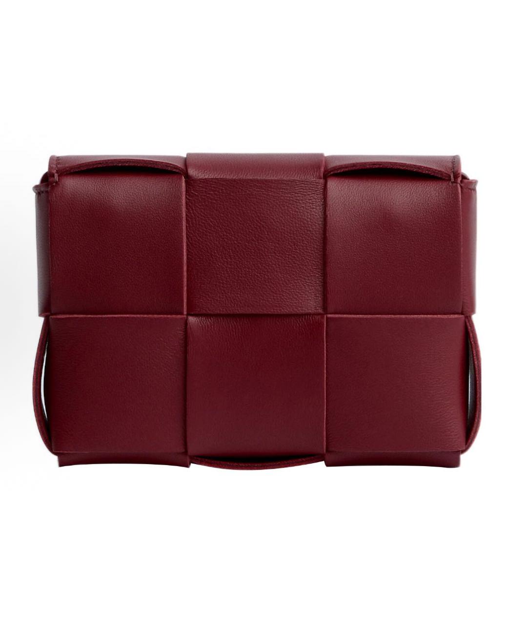 BOTTEGA VENETA Бордовая кожаная сумка через плечо, фото 2
