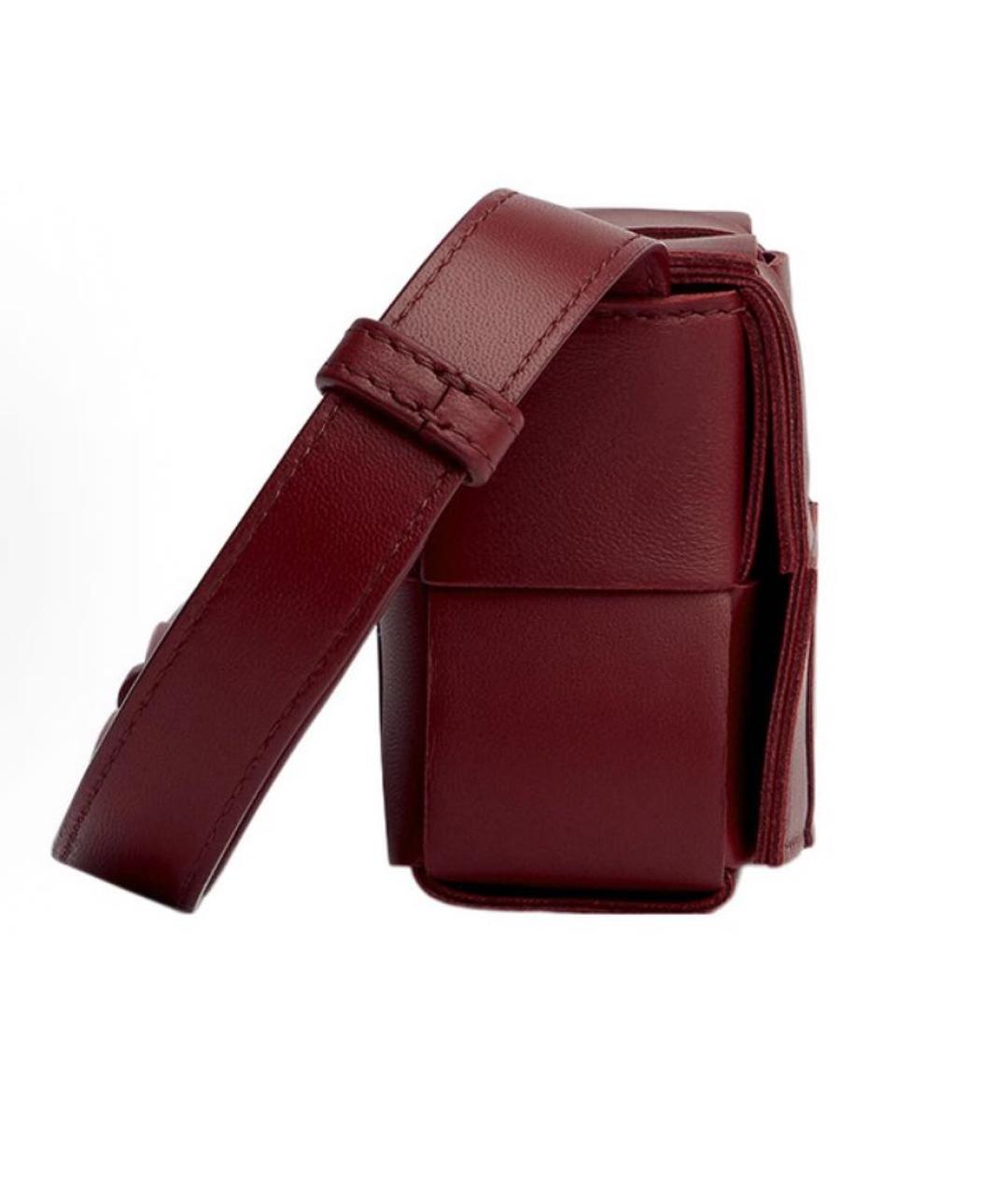 BOTTEGA VENETA Бордовая кожаная сумка через плечо, фото 3