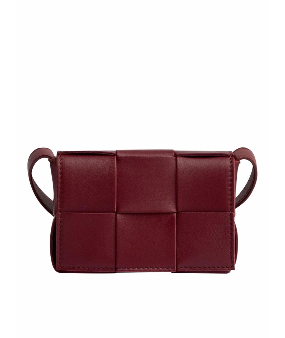 BOTTEGA VENETA Бордовая кожаная сумка через плечо, фото 1