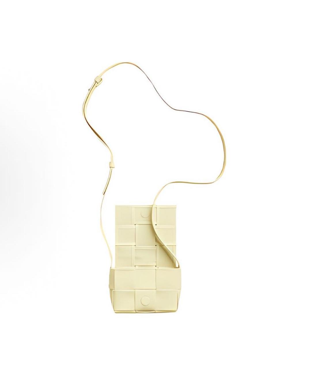 BOTTEGA VENETA Желтая кожаная сумка через плечо, фото 3