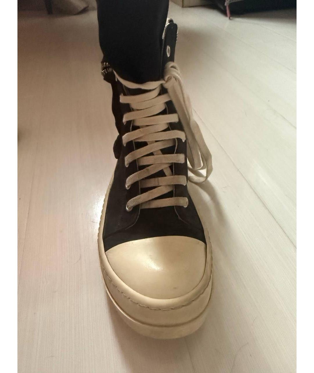 RICK OWENS DRKSHDW Черные текстильные кеды, фото 4