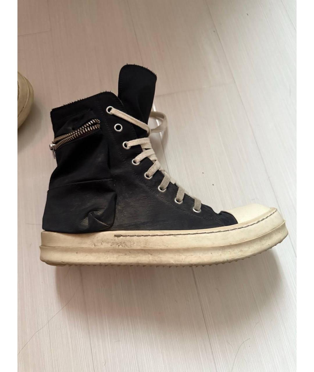 RICK OWENS DRKSHDW Черные текстильные кеды, фото 9