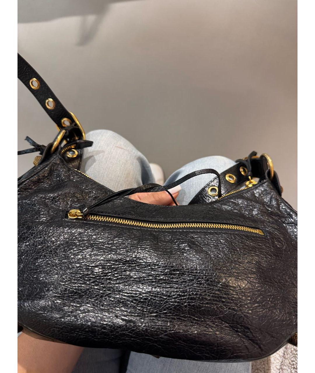 BALENCIAGA Черная кожаная сумка через плечо, фото 4