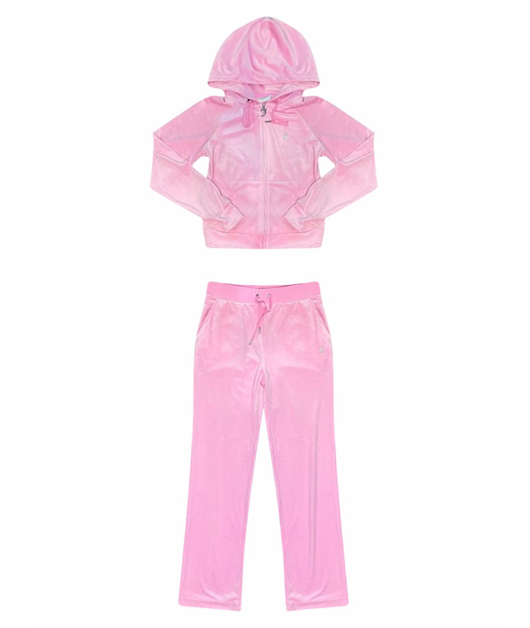JUICY COUTURE Розовый велюровый костюм с брюками, фото 1