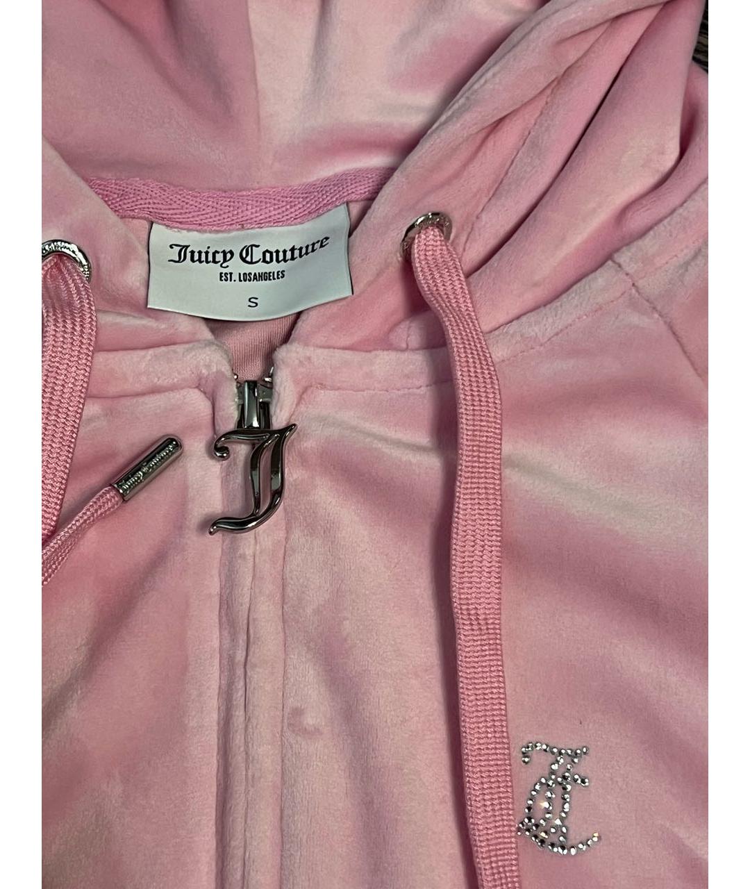 JUICY COUTURE Розовый велюровый костюм с брюками, фото 4