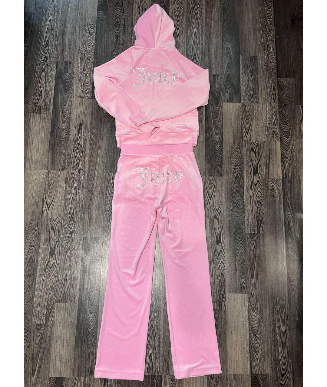 JUICY COUTURE Розовый велюровый костюм с брюками, фото 5