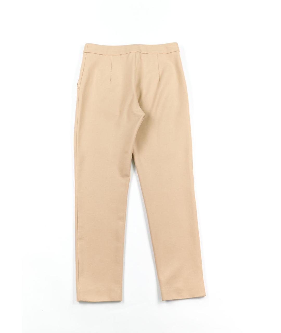 MAX MARA Бежевые вискозные прямые брюки, фото 2
