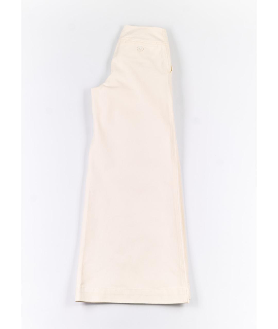 MAX MARA Белые хлопковые брюки широкие, фото 2
