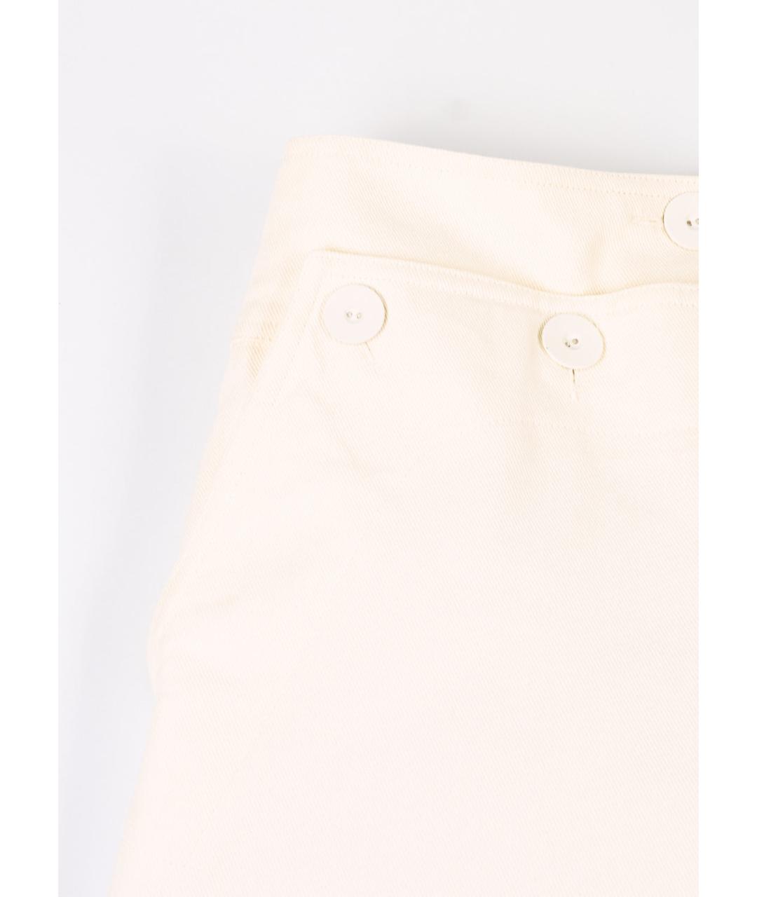 MAX MARA Белые хлопковые брюки широкие, фото 4