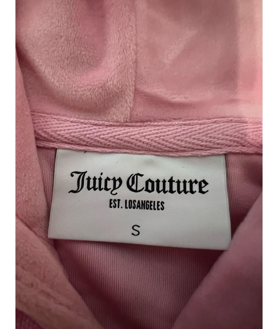 JUICY COUTURE Розовый велюровый костюм с брюками, фото 3