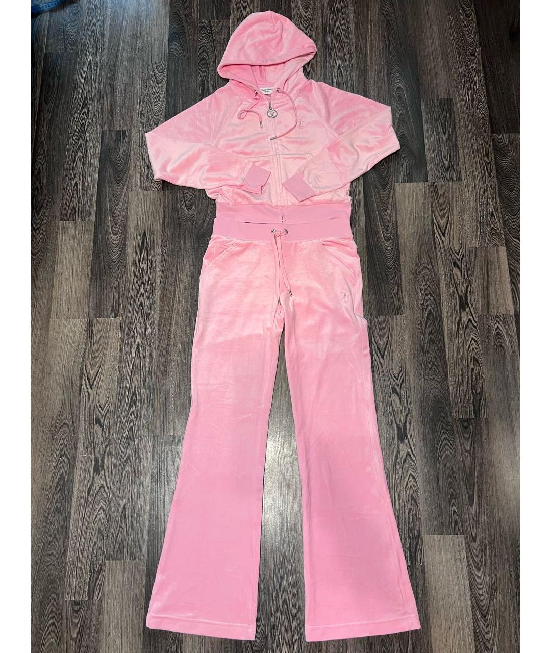 JUICY COUTURE Розовый велюровый костюм с брюками, фото 8
