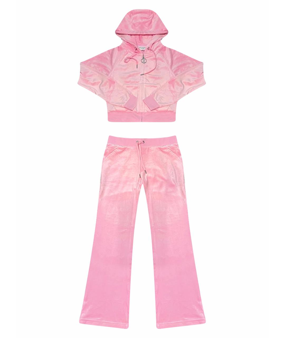 JUICY COUTURE Розовый велюровый костюм с брюками, фото 1