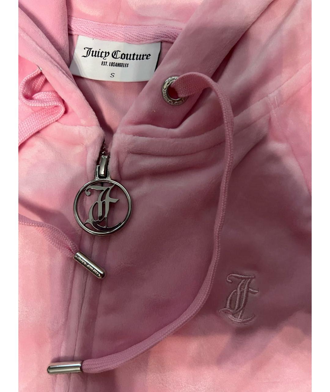 JUICY COUTURE Розовый велюровый костюм с брюками, фото 2