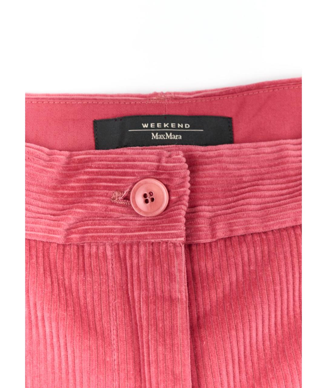 WEEKEND MAX MARA Розовые хлопковые брюки широкие, фото 3