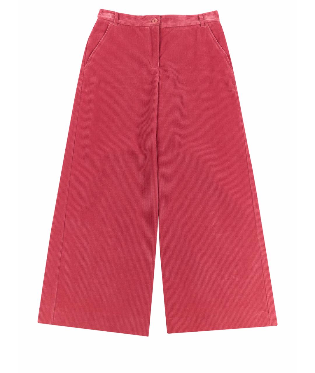 WEEKEND MAX MARA Розовые хлопковые брюки широкие, фото 1