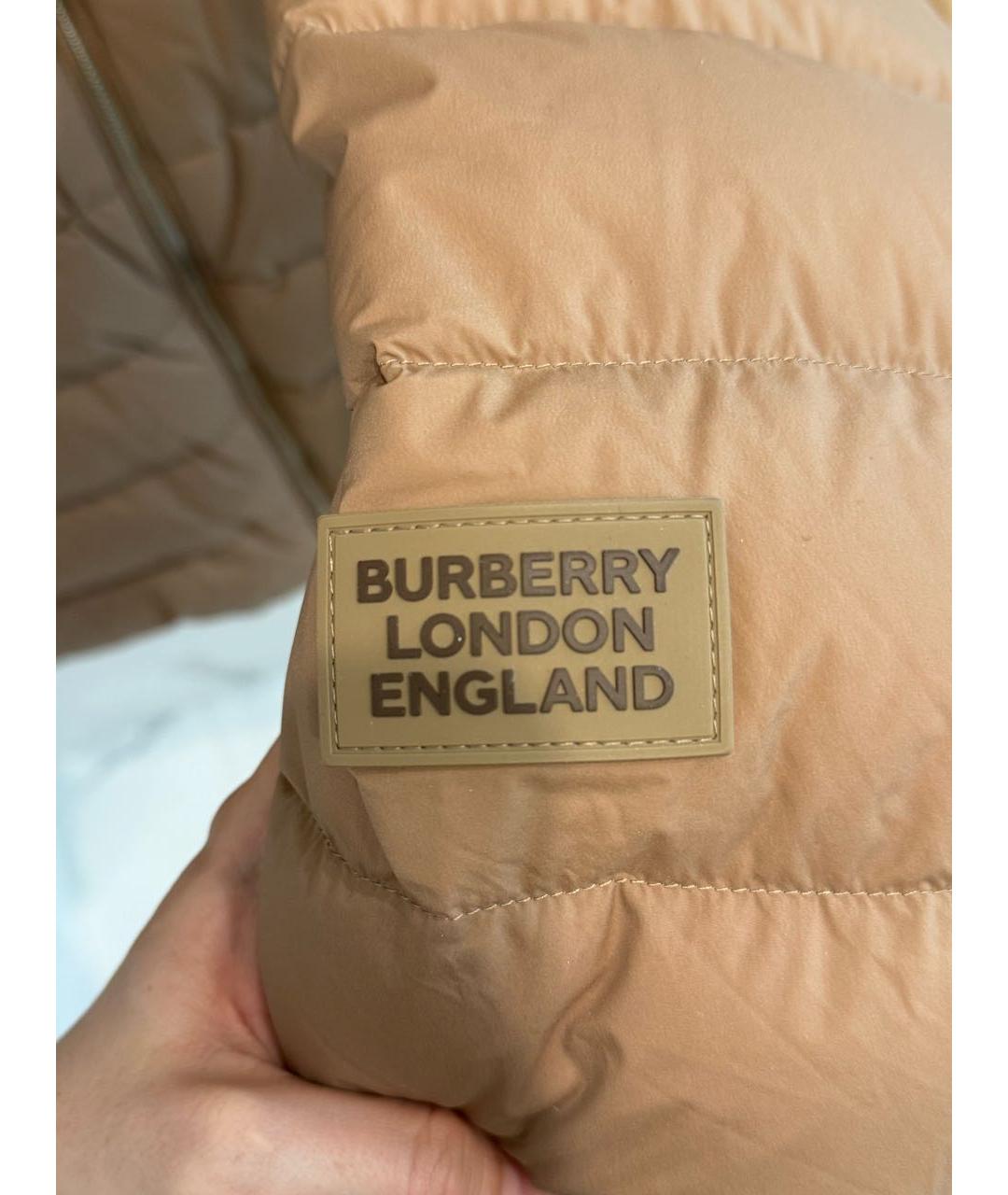 BURBERRY Бежевая полиэстеровая куртка, фото 6