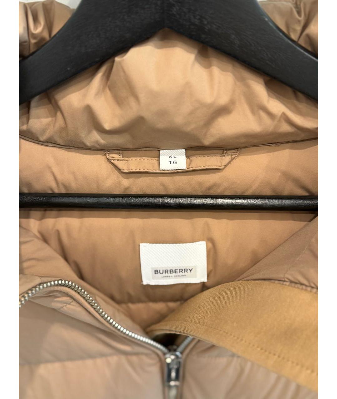BURBERRY Бежевая полиэстеровая куртка, фото 5