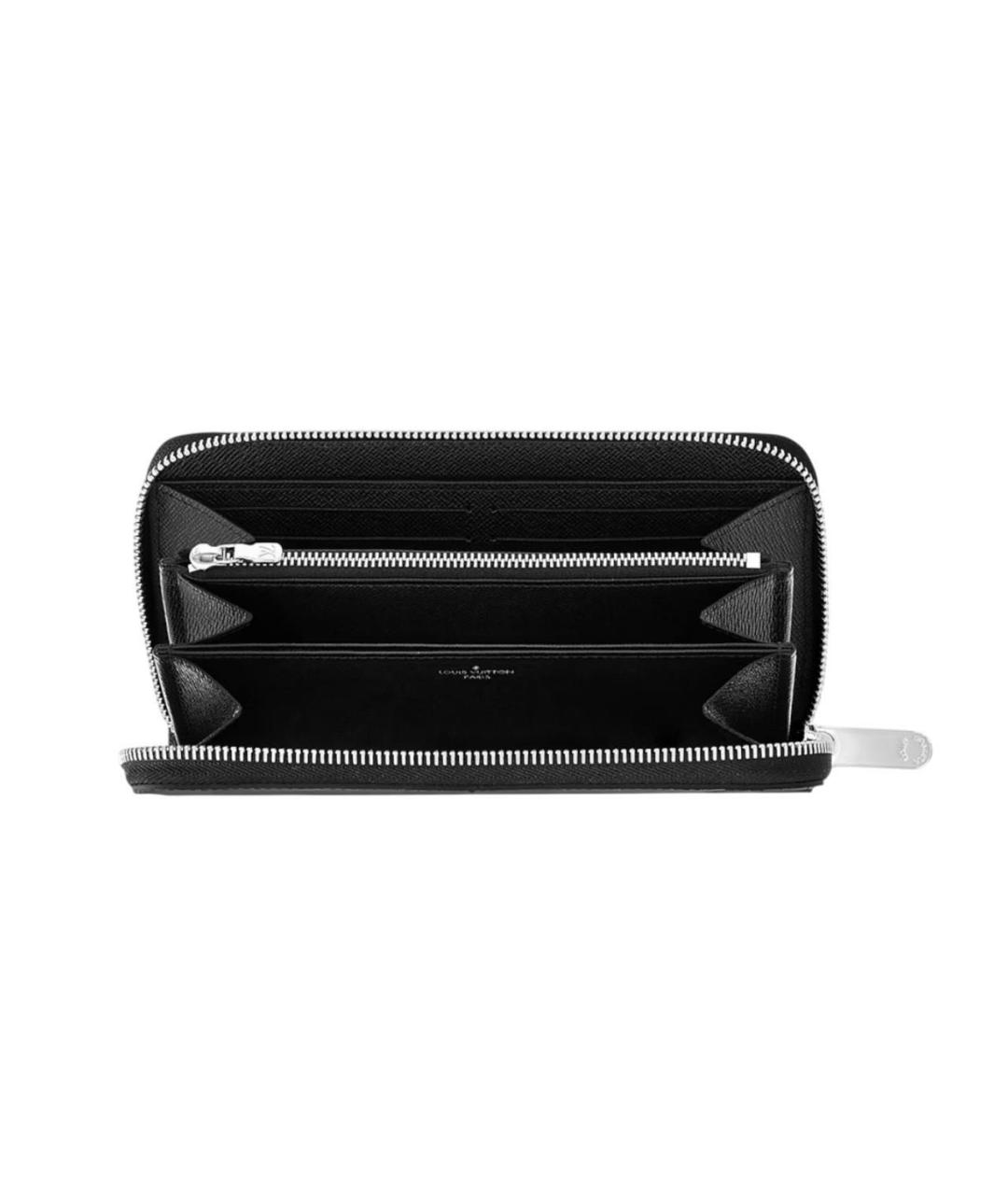 LOUIS VUITTON Черный кожаный кошелек, фото 3