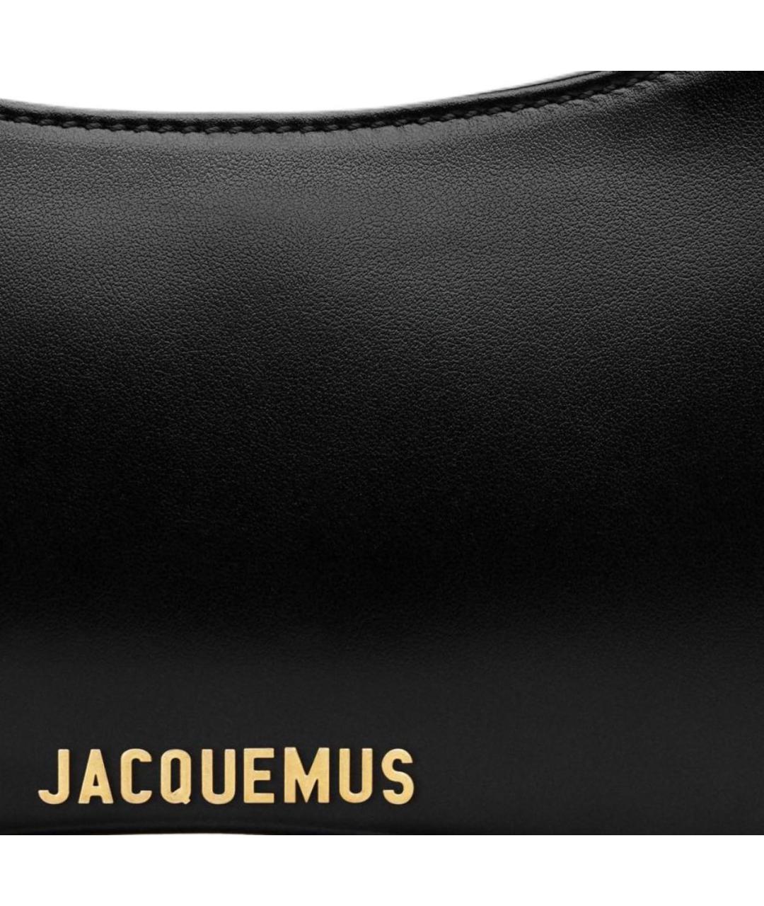 JACQUEMUS Черная кожаная сумка через плечо, фото 5