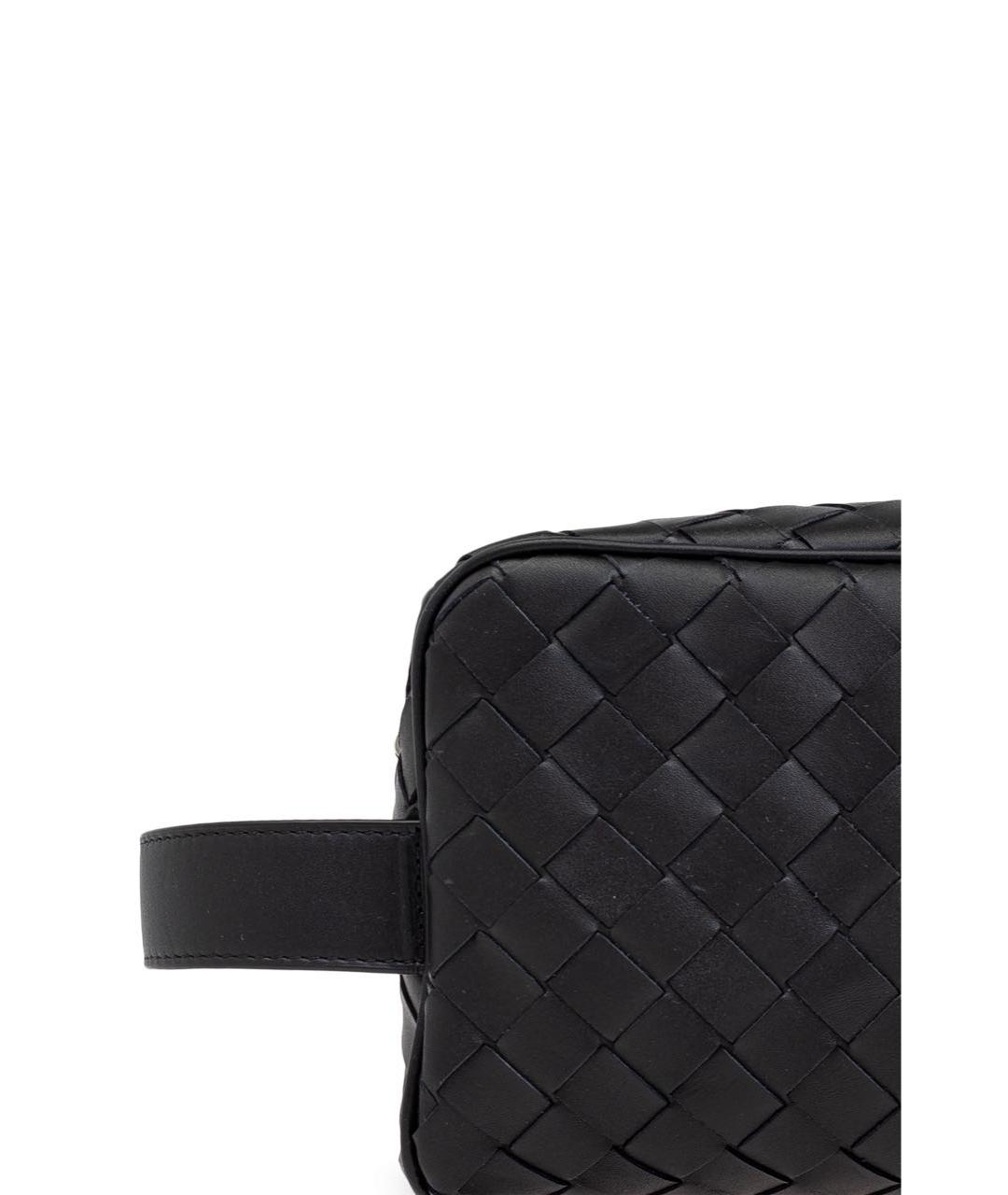 BOTTEGA VENETA Черная кожаная барсетка, фото 3