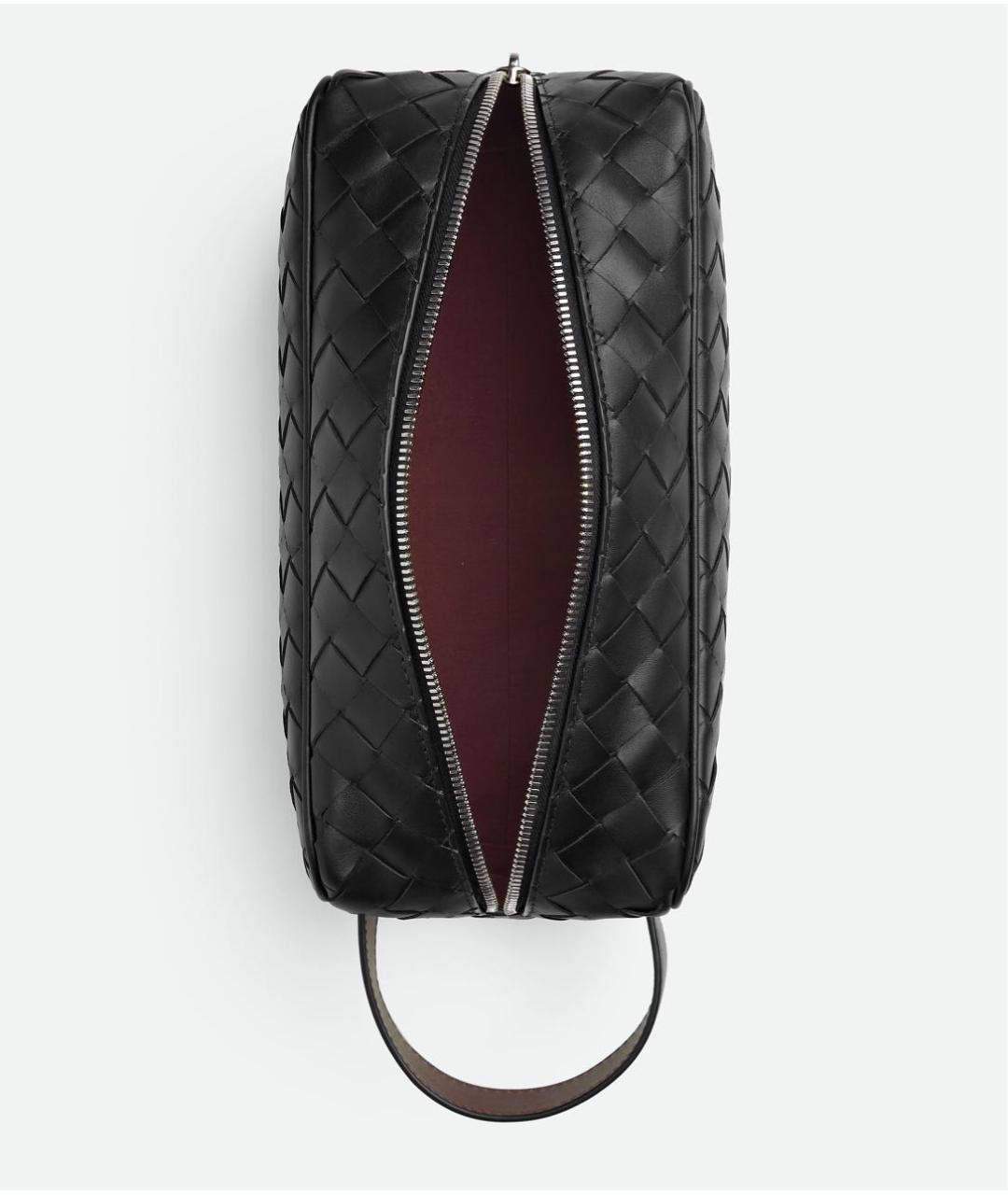 BOTTEGA VENETA Черная кожаная барсетка, фото 4