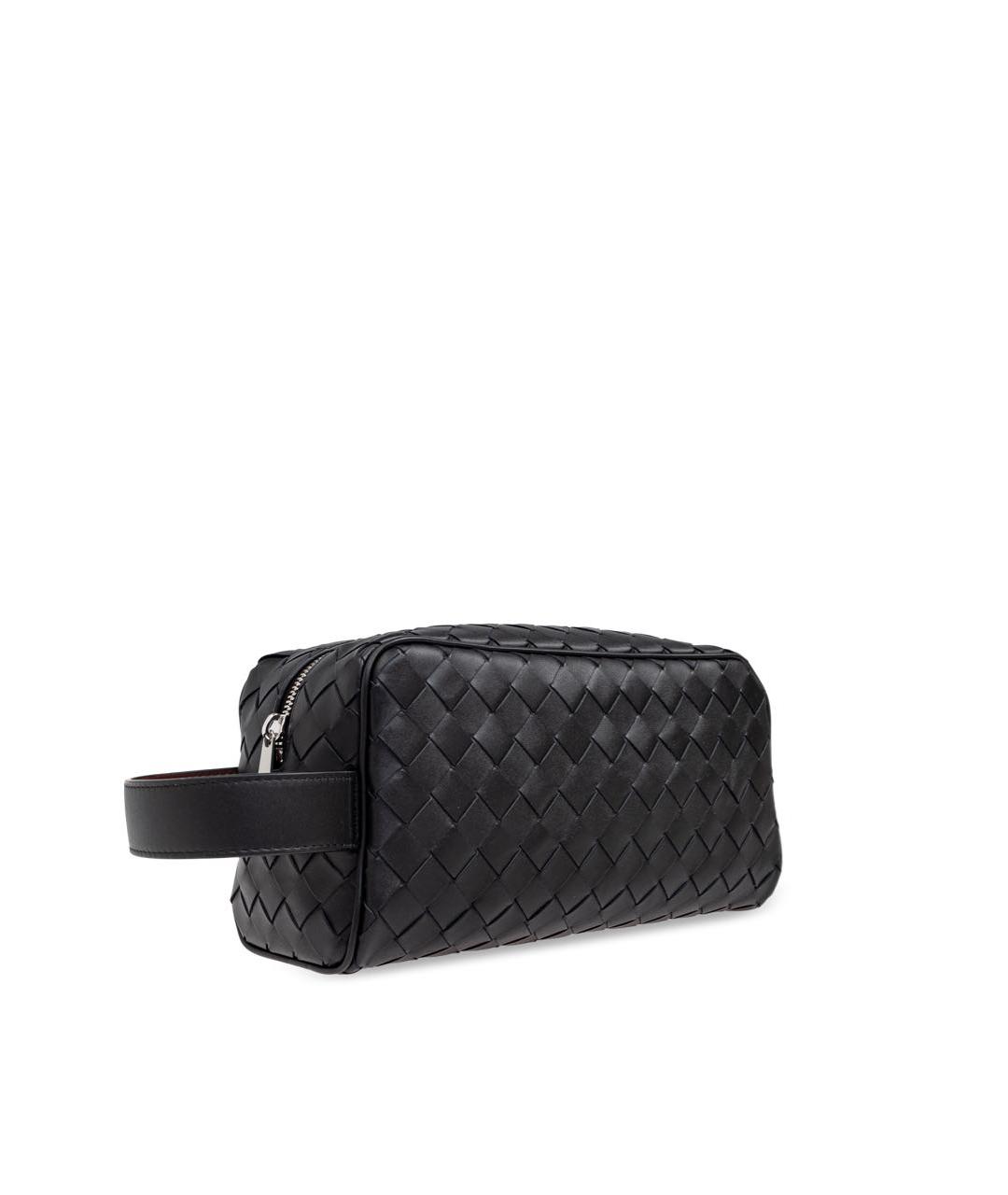 BOTTEGA VENETA Черная кожаная барсетка, фото 2