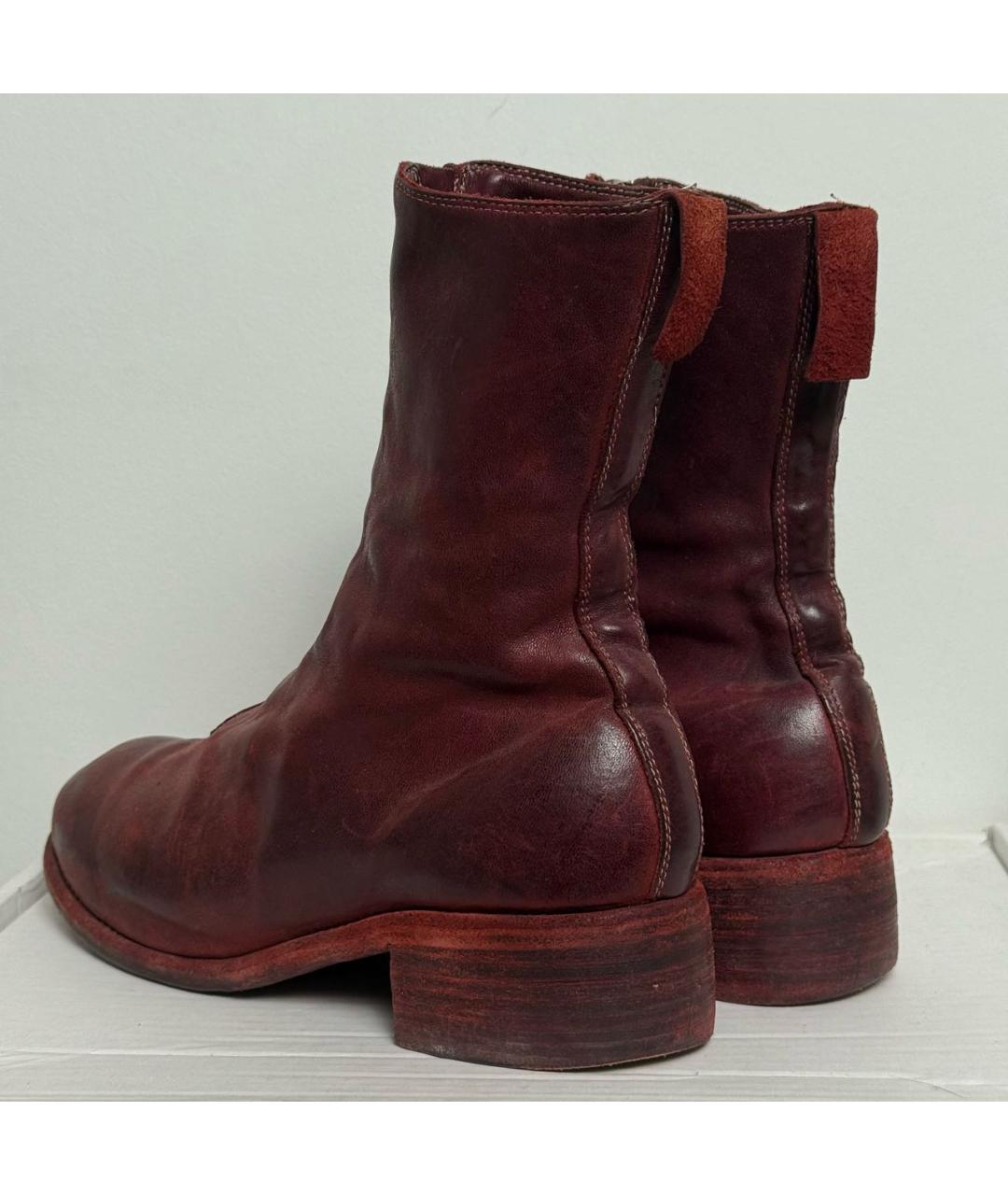 GUIDI Бордовые кожаные полусапоги, фото 3