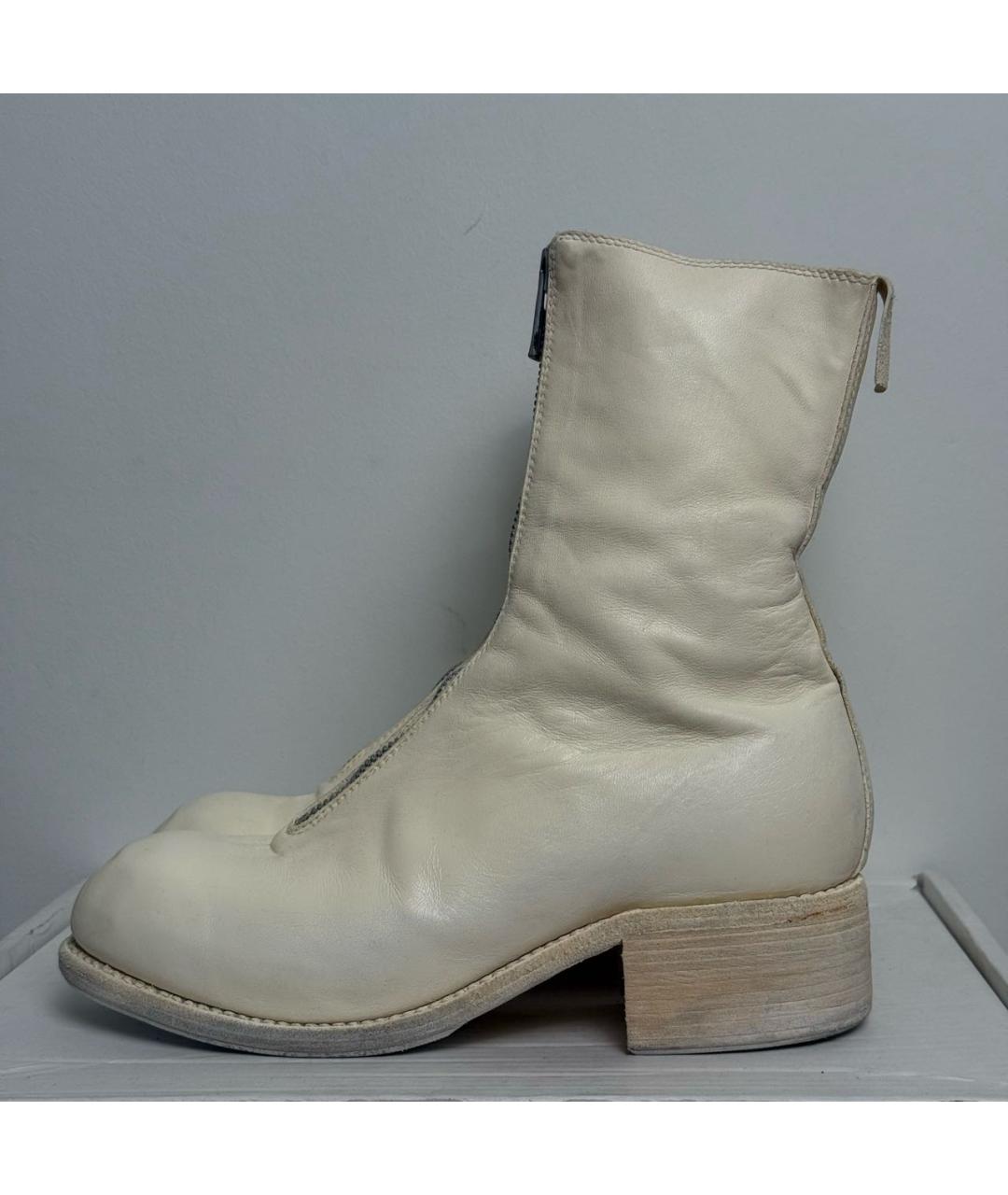 GUIDI Бежевые кожаные полусапоги, фото 2