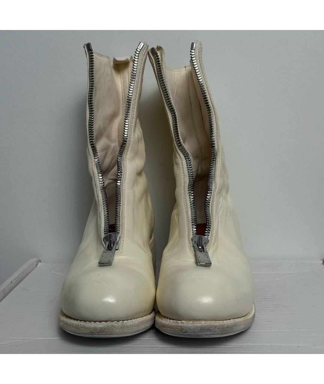 GUIDI Бежевые кожаные полусапоги, фото 4