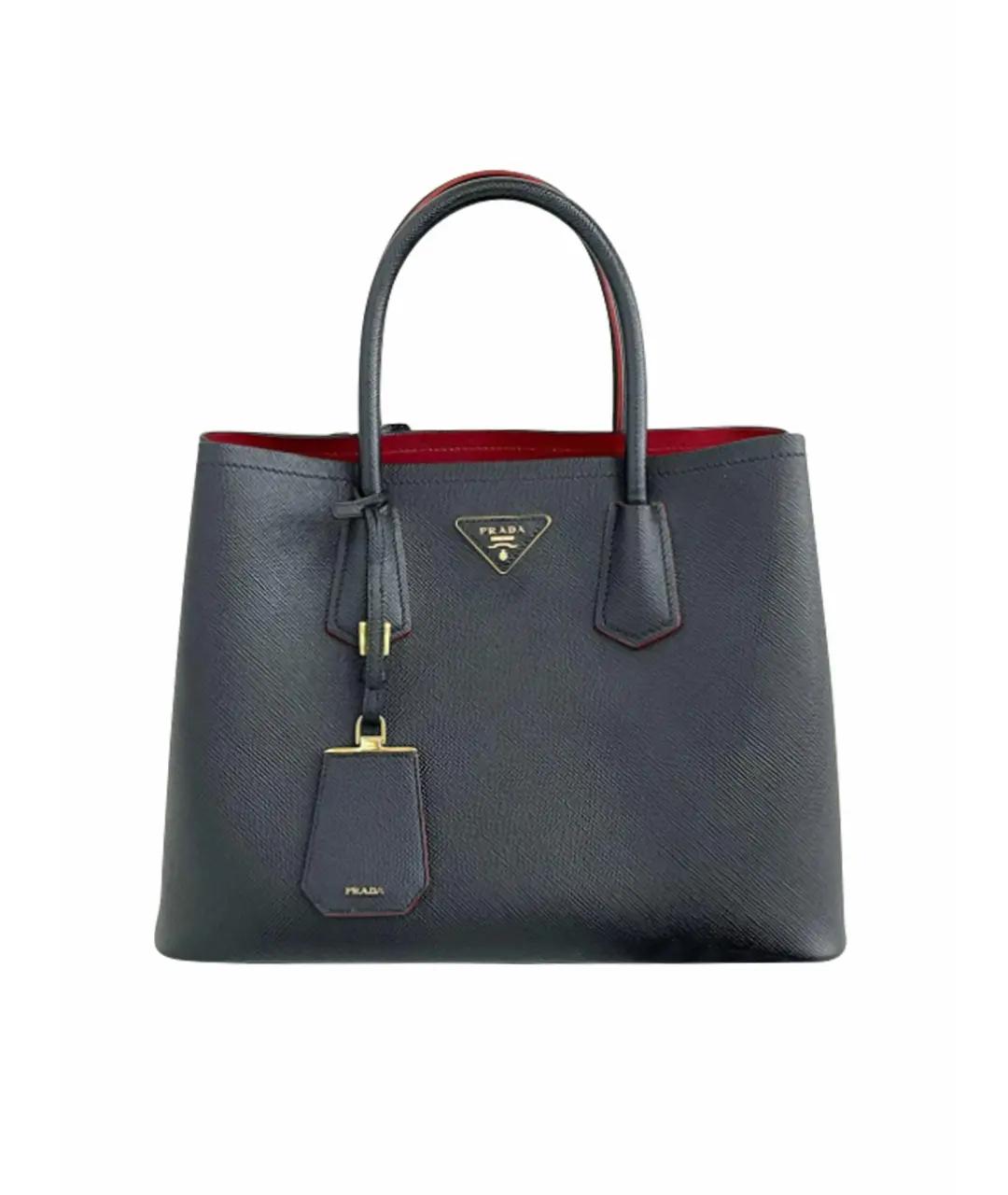 PRADA Черная кожаная сумка тоут, фото 1