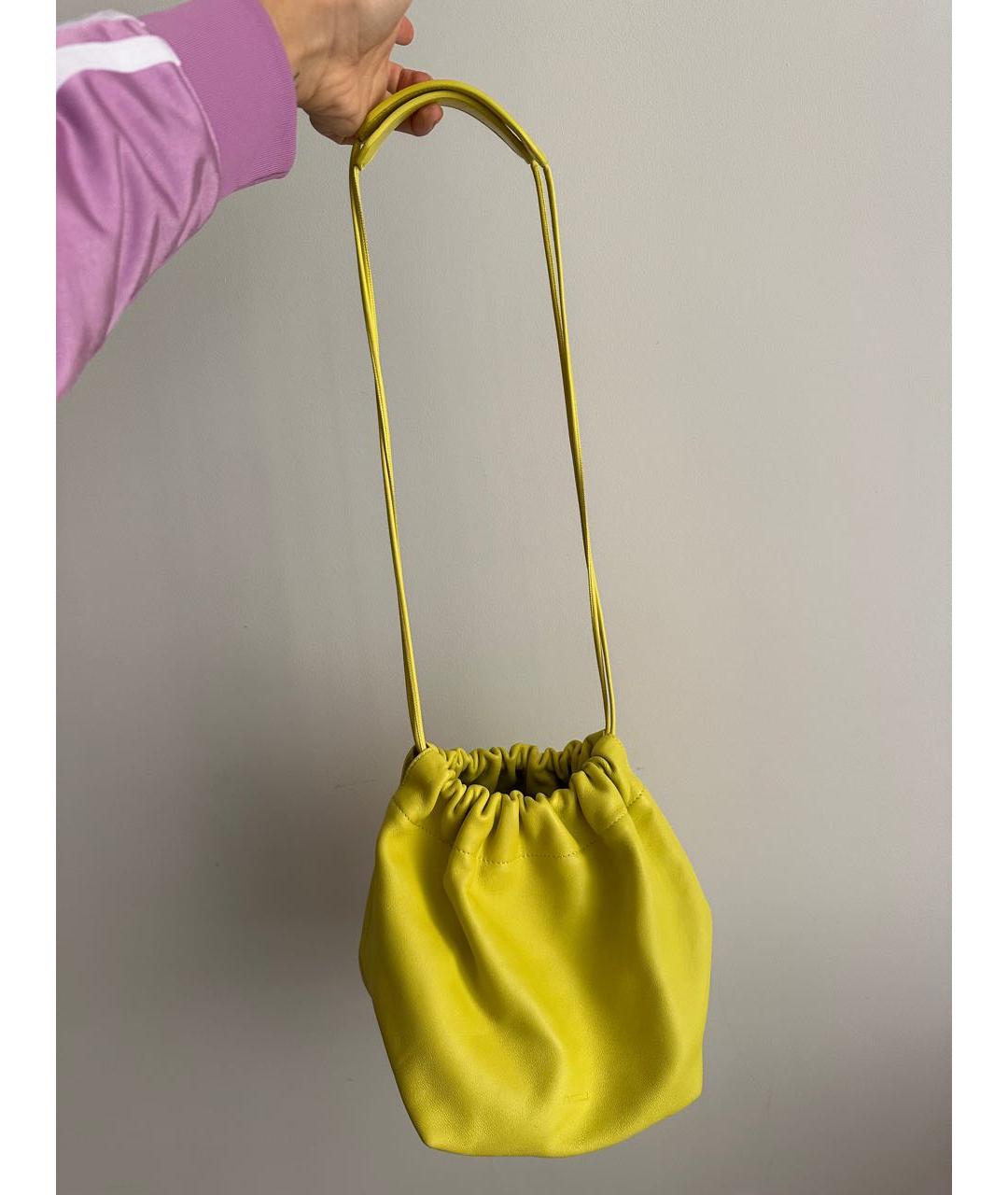 JIL SANDER Желтая кожаная сумка через плечо, фото 2