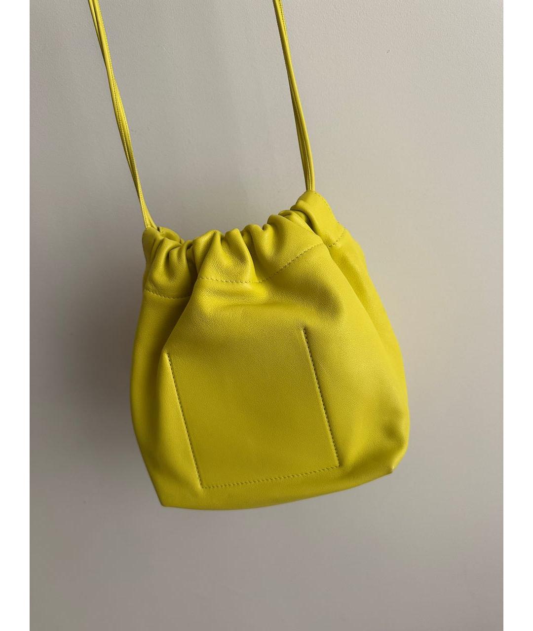 JIL SANDER Желтая кожаная сумка через плечо, фото 4
