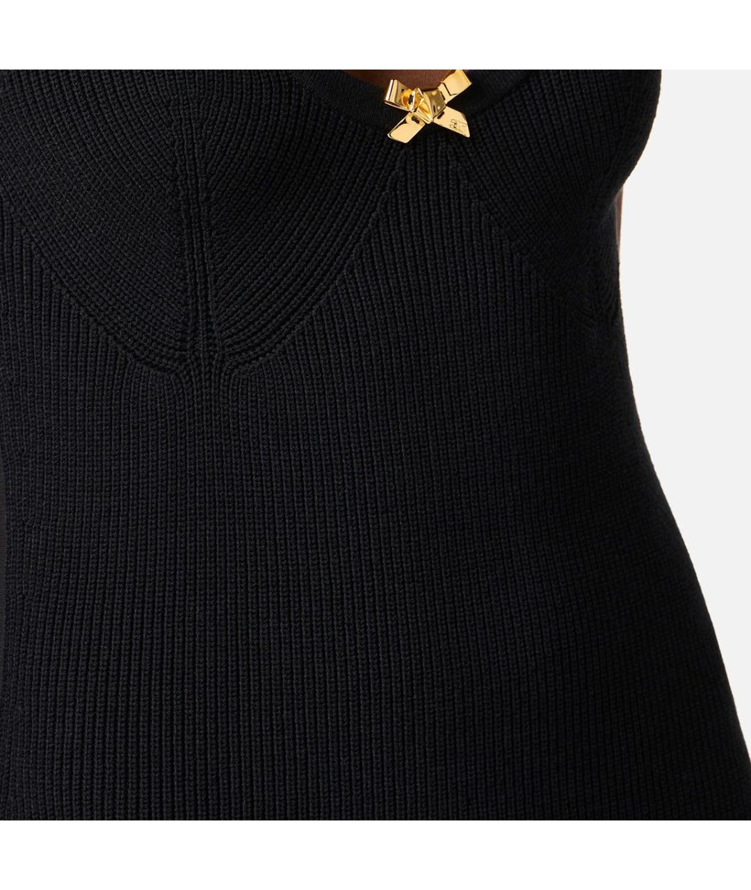ELISABETTA FRANCHI Черное вискозное повседневное платье, фото 2