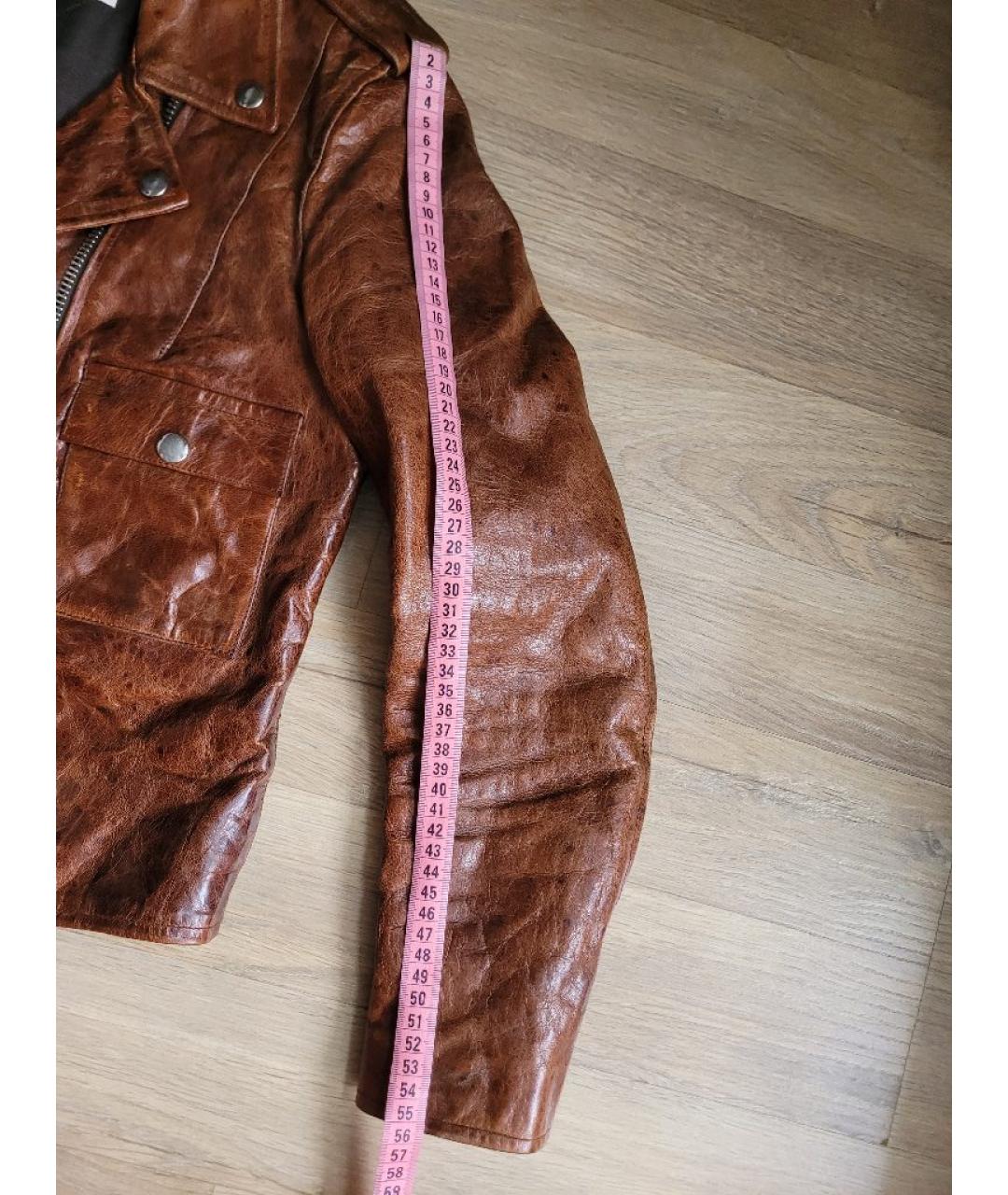 GOLDEN GOOSE DELUXE BRAND Коричневая кожаная куртка, фото 8